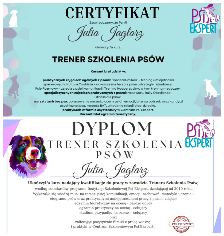 Certyfikat — Psi trener